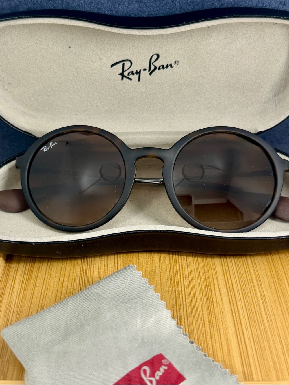 RAY-BAN RB4222 50-21 Brown Round Havana Rubber Tortoise Youngster Sunglasses